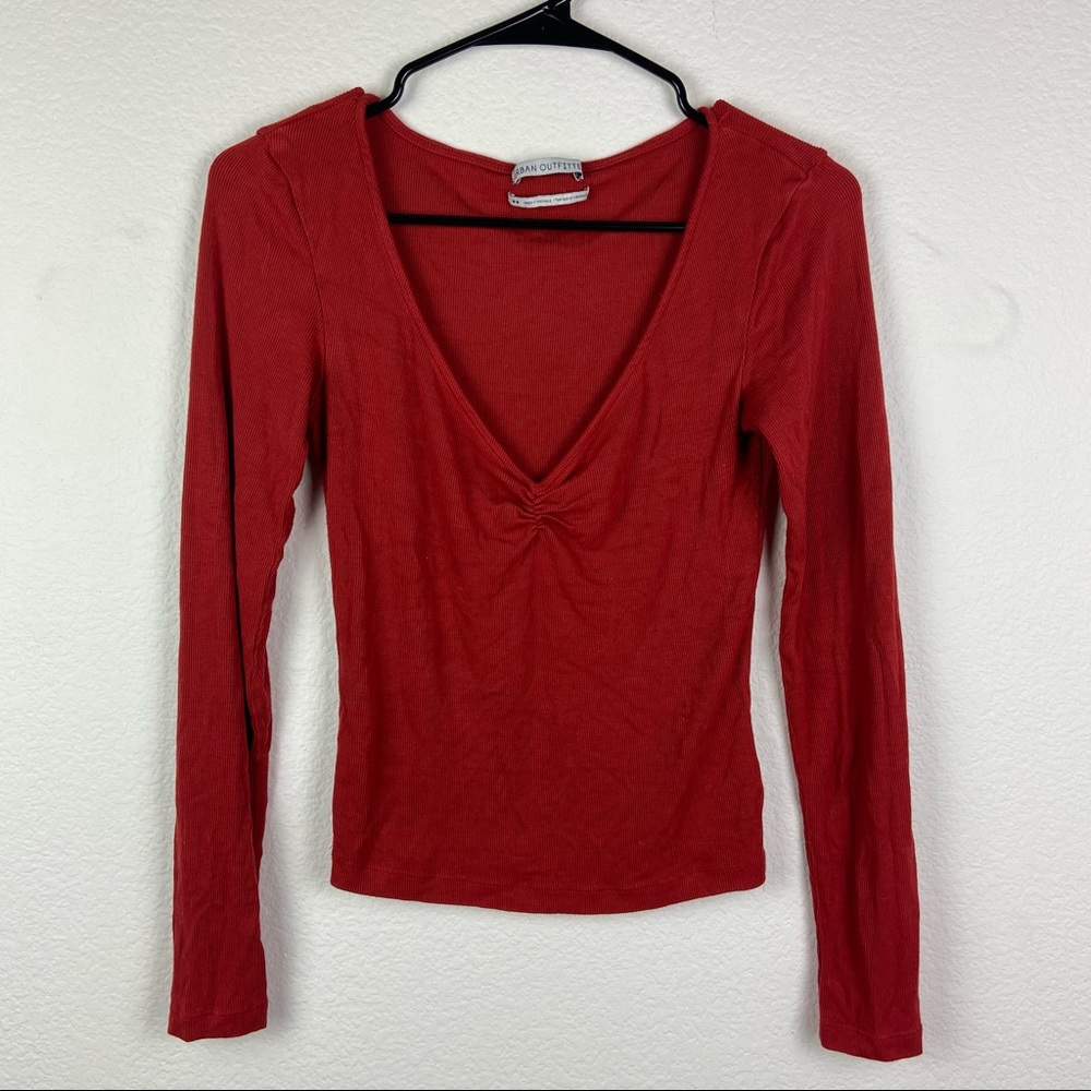 Urban Outfitters Red Orange Long Sleeved Shirt